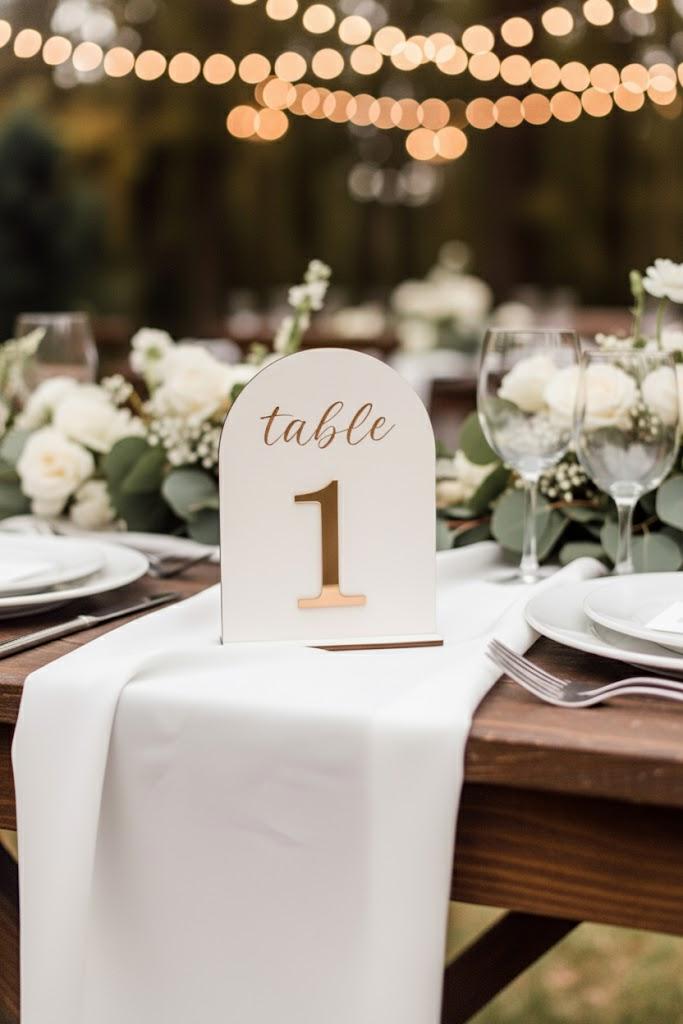 Arch Wedding Table Numbers, Custom Color Handmade