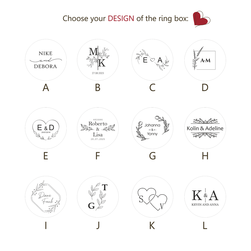 Custom ring bearer box with botanical design and names
