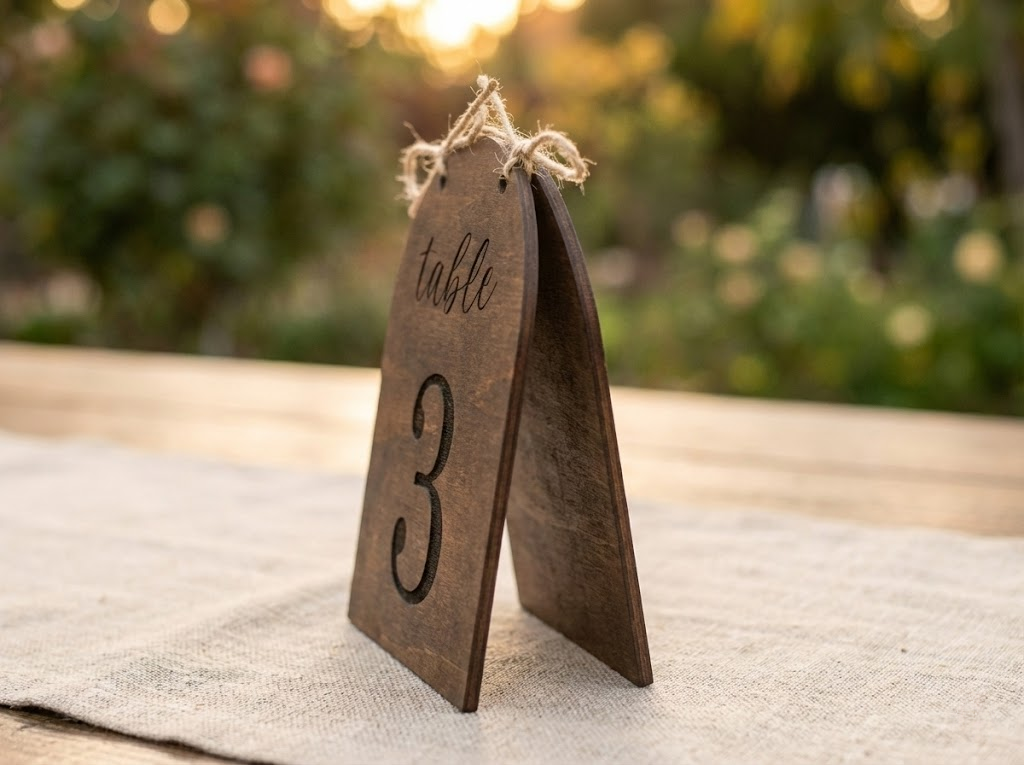 Arch Wedding Table Numbers with Twine | Rustic Wooden Table Numbers