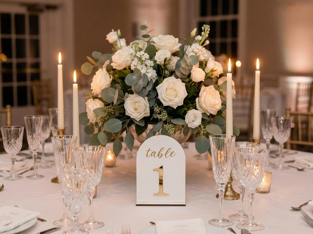 Arch Wedding Table Numbers, Custom Color Handmade