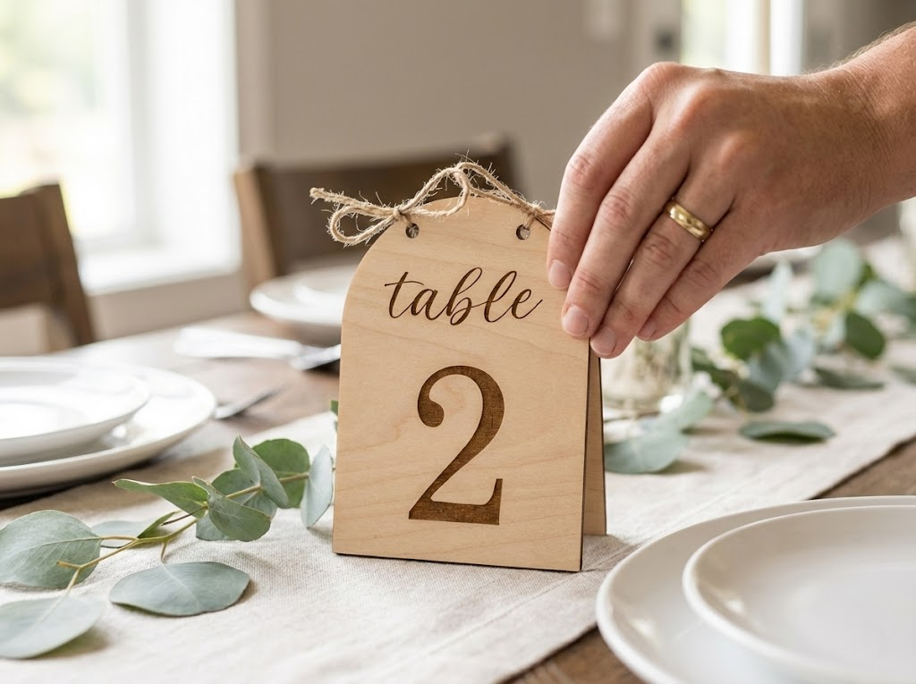Arch Wedding Table Numbers with Twine | Rustic Wooden Table Numbers