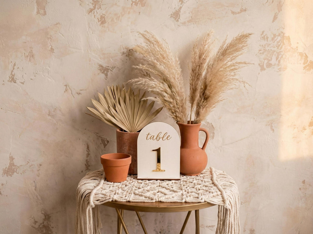 Arch Wedding Table Numbers, Custom Color Handmade
