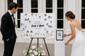 Rectangular draw your face wedding guest book with personalized sign