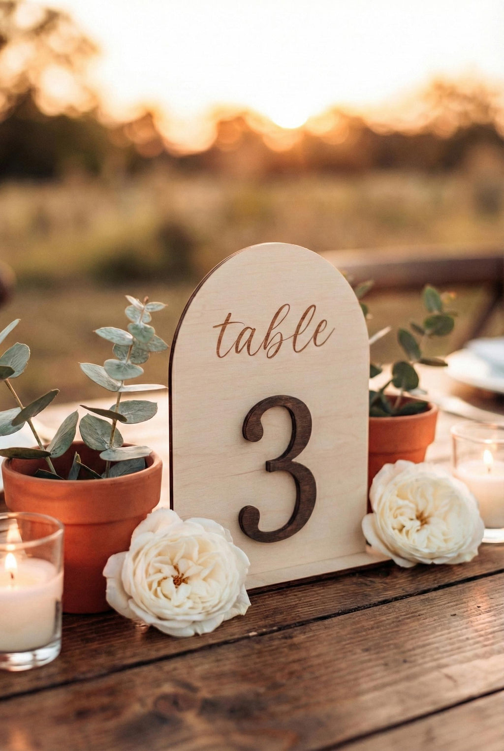 Arch Wedding Table Numbers, Custom Color Handmade