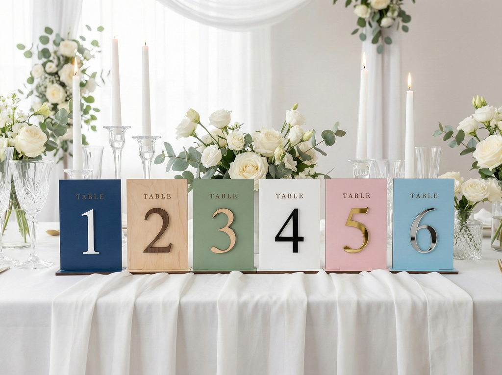 Custom Wedding Table Numbers Set