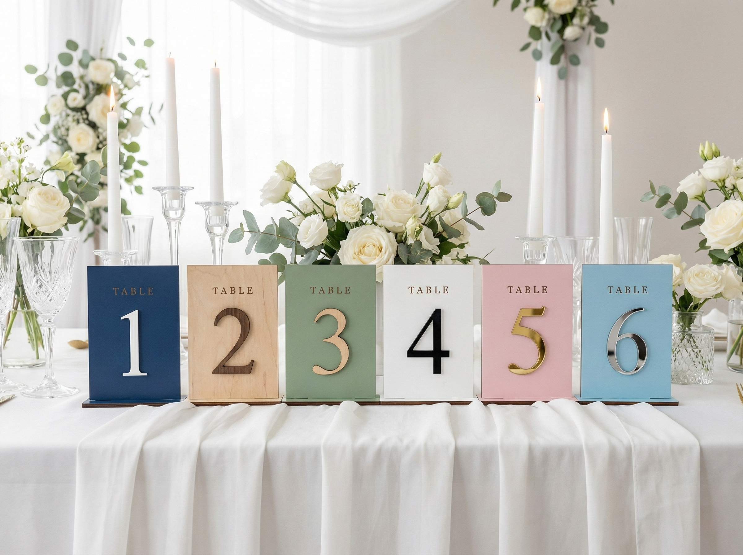 Custom Wedding Table Numbers Set