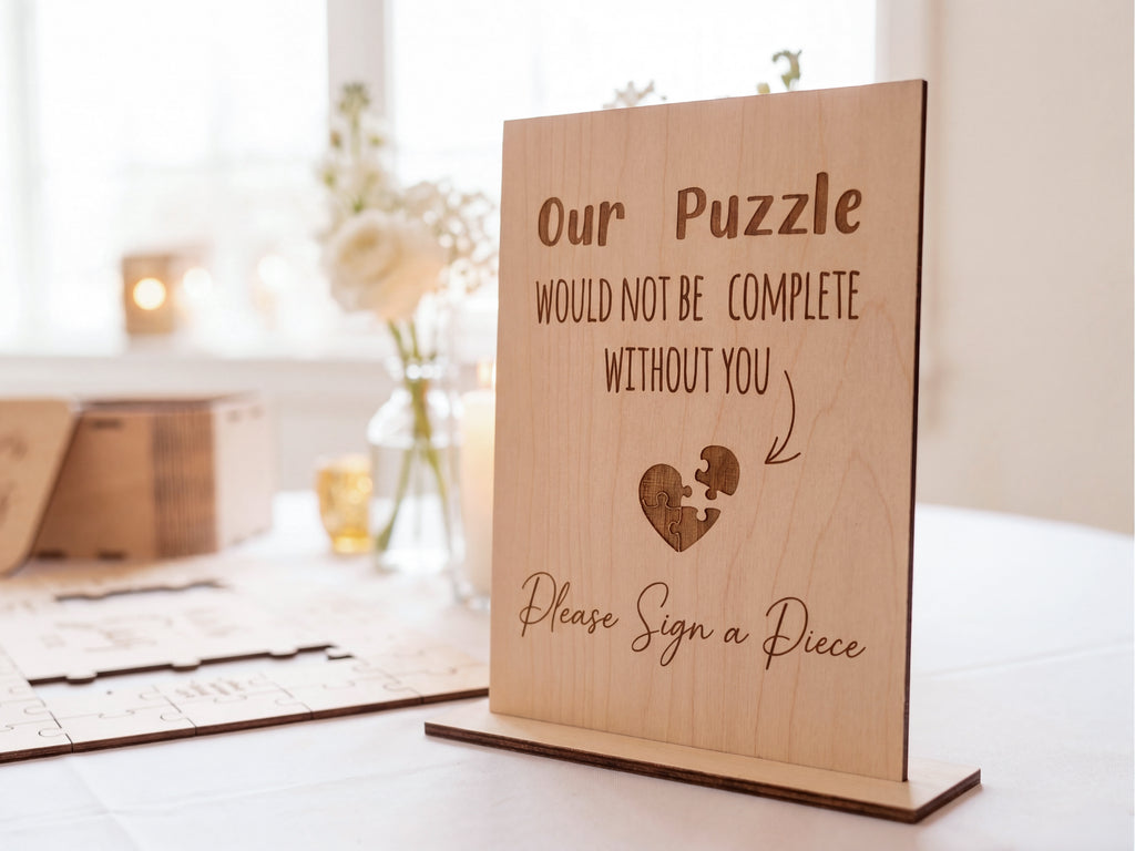 Wedding Puzzle Guest Book 18 Pieces | Intimate Wedding Guest Book