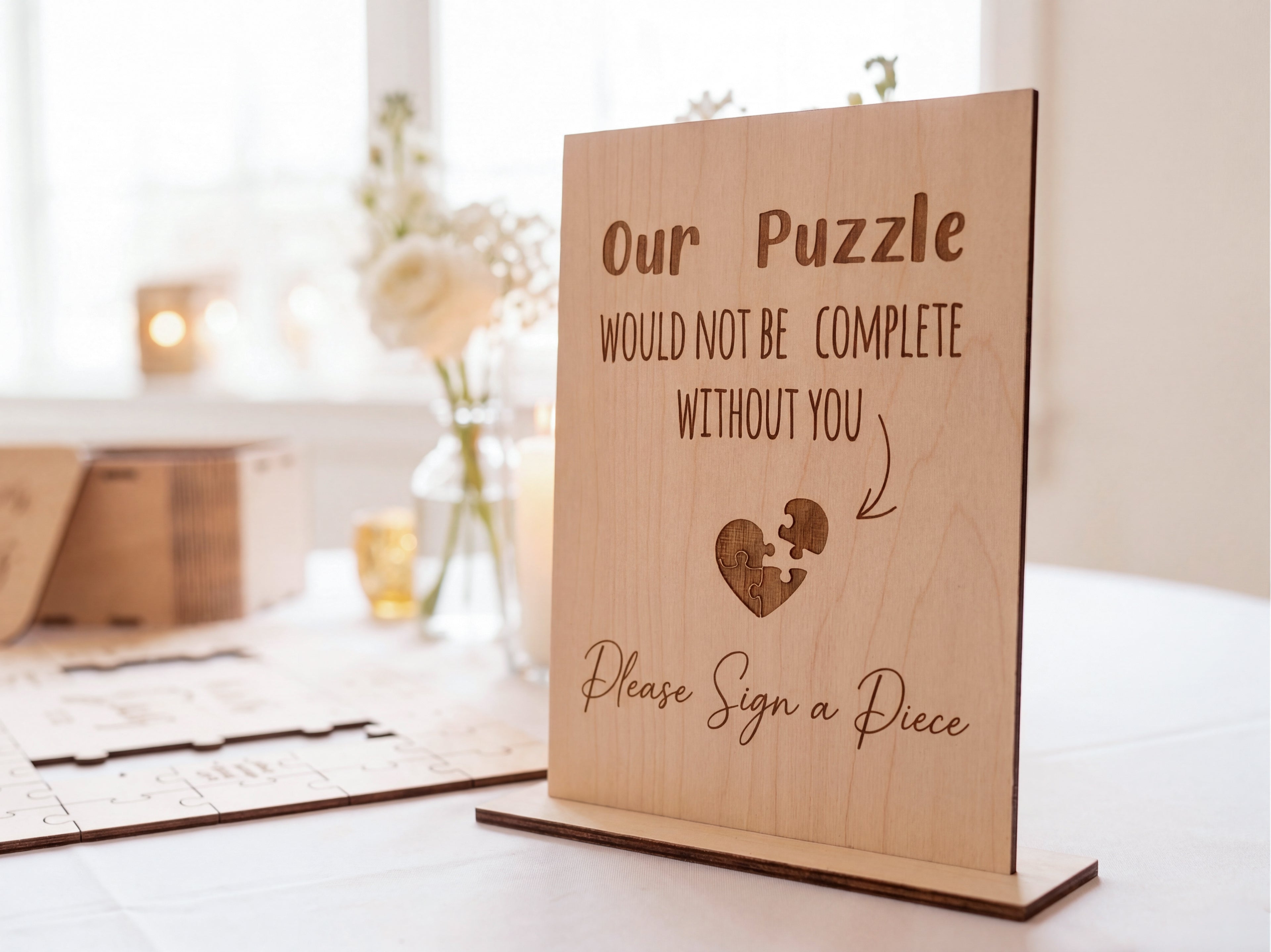 Wedding Puzzle Guest Book 18 Pieces | Intimate Wedding Guest Book