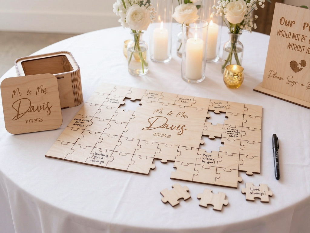 Wedding Puzzle Guest Book 18 Pieces | Intimate Wedding Guest Book