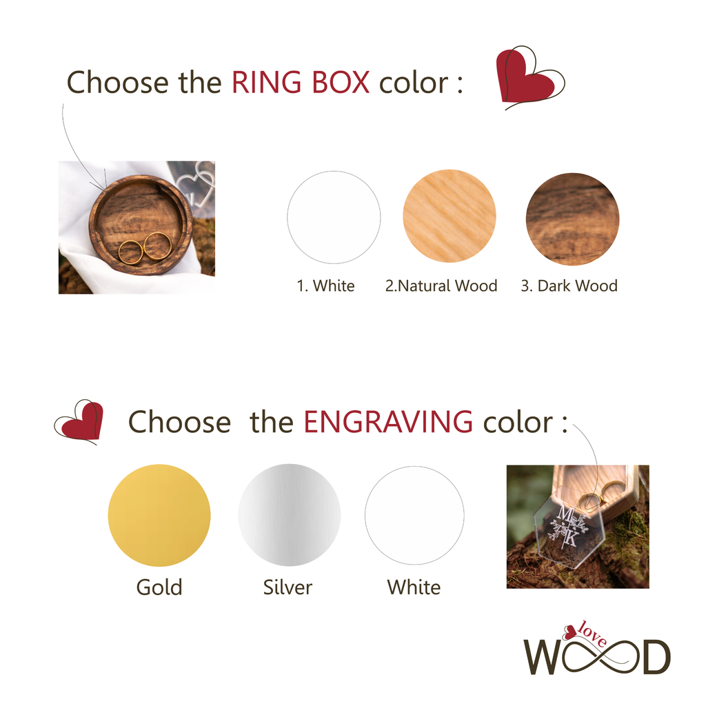 Hexagon Wedding Ring Box | Personalized Velvet Ring Bearer Box