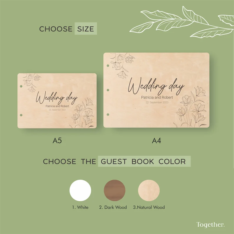 Personalized Wooden Wedding Guest Book & Photo Album