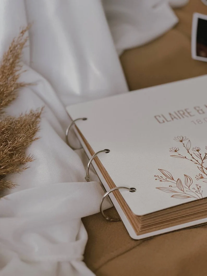 Personalized Wooden Wedding Guest Book & Photo Album