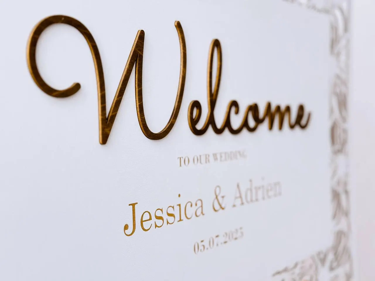 Floral Wedding Welcome Sign | Personalized Wooden Board