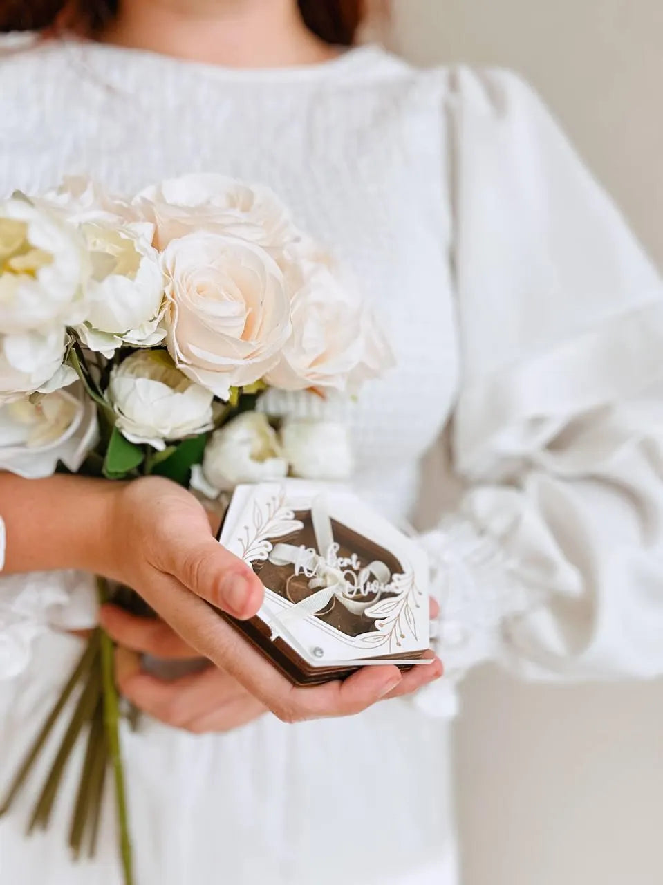Personalized Ring Box with Custom Name Engraving | Hexagonal Wedding Ring Box | Proposal Ring Box | Acrylic Window Keepsake Box